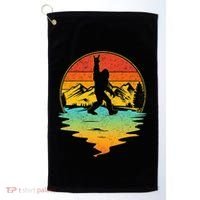 Bigfoot Rock On Sasquatch Rock And Roll Funny Graphic Golf Towel thumb 0
