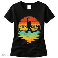 Bigfoot Rock On Sasquatch Rock And Roll Funny Graphic Women's T-Shirt thumb 0
