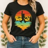 Bigfoot Rock On Sasquatch Rock And Roll Funny Graphic Women's T-Shirt thumb 2