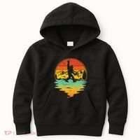 Bigfoot Rock On Sasquatch Rock And Roll Funny Graphic Kids Hoodie thumb 0