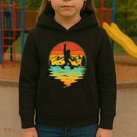 Bigfoot Rock On Sasquatch Rock And Roll Funny Graphic Kids Hoodie thumb 3