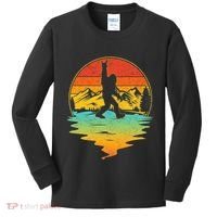 Bigfoot Rock On Sasquatch Rock And Roll Funny Graphic Kids Long Sleeve Shirt thumb 0