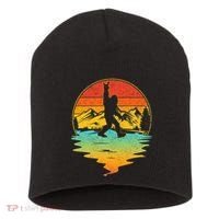 Bigfoot Rock On Sasquatch Rock And Roll Funny Graphic Short Acrylic Beanie thumb 0
