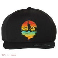 Bigfoot Rock On Sasquatch Rock And Roll Funny Graphic Wool Snapback Cap thumb 0