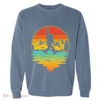 Bigfoot Rock On Sasquatch Rock And Roll Funny Graphic Garment-Dyed Sweatshirt thumb 0