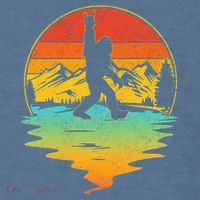 Bigfoot Rock On Sasquatch Rock And Roll Funny Graphic Garment-Dyed Sweatshirt thumb 2