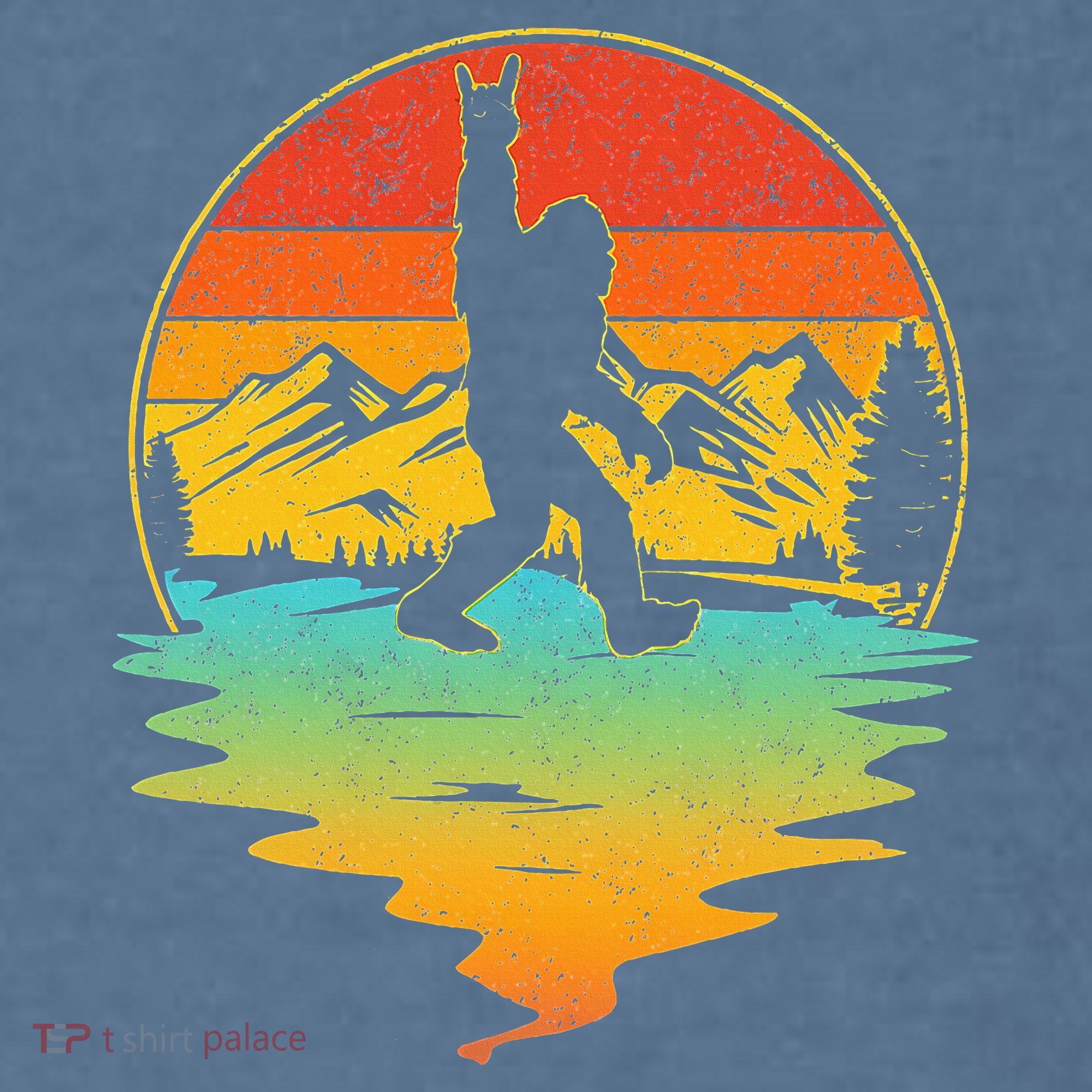 Bigfoot Rock On Sasquatch Rock And Roll Funny Graphic Garment-Dyed Sweatshirt