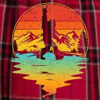 Bigfoot Rock On Sasquatch Rock And Roll Funny Graphic Women's Flannel Plaid Pajama Pants thumb 2