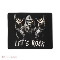 Bigfoot Rock On Funny Sasquatch Rock And Roll LetS Rock Mousepad thumb 0