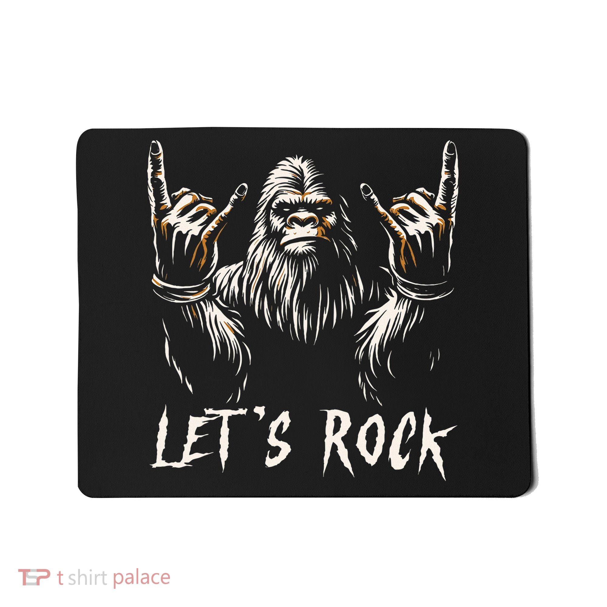 Bigfoot Rock On Funny Sasquatch Rock And Roll LetS Rock Mousepad