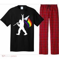 Bigfoot Rock On Lgbtq Progressive New Pride Flag Pajama Set thumb 0