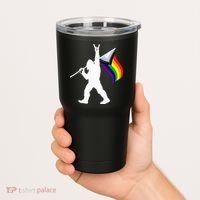 Bigfoot Rock On Lgbtq Progressive New Pride Flag Tumbler thumb 2
