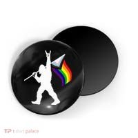Bigfoot Rock On Lgbtq Progressive New Pride Flag Magnet thumb 0