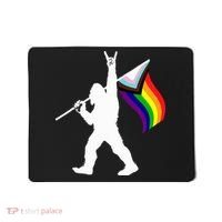 Bigfoot Rock On Lgbtq Progressive New Pride Flag Mousepad thumb 0