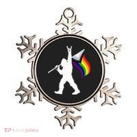 Bigfoot Rock On Lgbtq Progressive New Pride Flag Ornament thumb 0