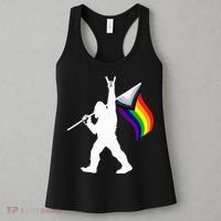 Bigfoot Rock On Lgbtq Progressive New Pride Flag Women's Tank Top thumb 3