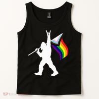 Bigfoot Rock On Lgbtq Progressive New Pride Flag Tank Top thumb 2