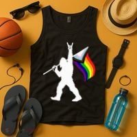 Bigfoot Rock On Lgbtq Progressive New Pride Flag Tank Top thumb 4
