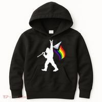 Bigfoot Rock On Lgbtq Progressive New Pride Flag Kids Hoodie thumb 0
