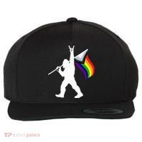 Bigfoot Rock On Lgbtq Progressive New Pride Flag Wool Snapback Cap thumb 0