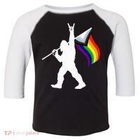 Bigfoot Rock On Lgbtq Progressive New Pride Flag Toddler Fine Jersey T-Shirt thumb 0