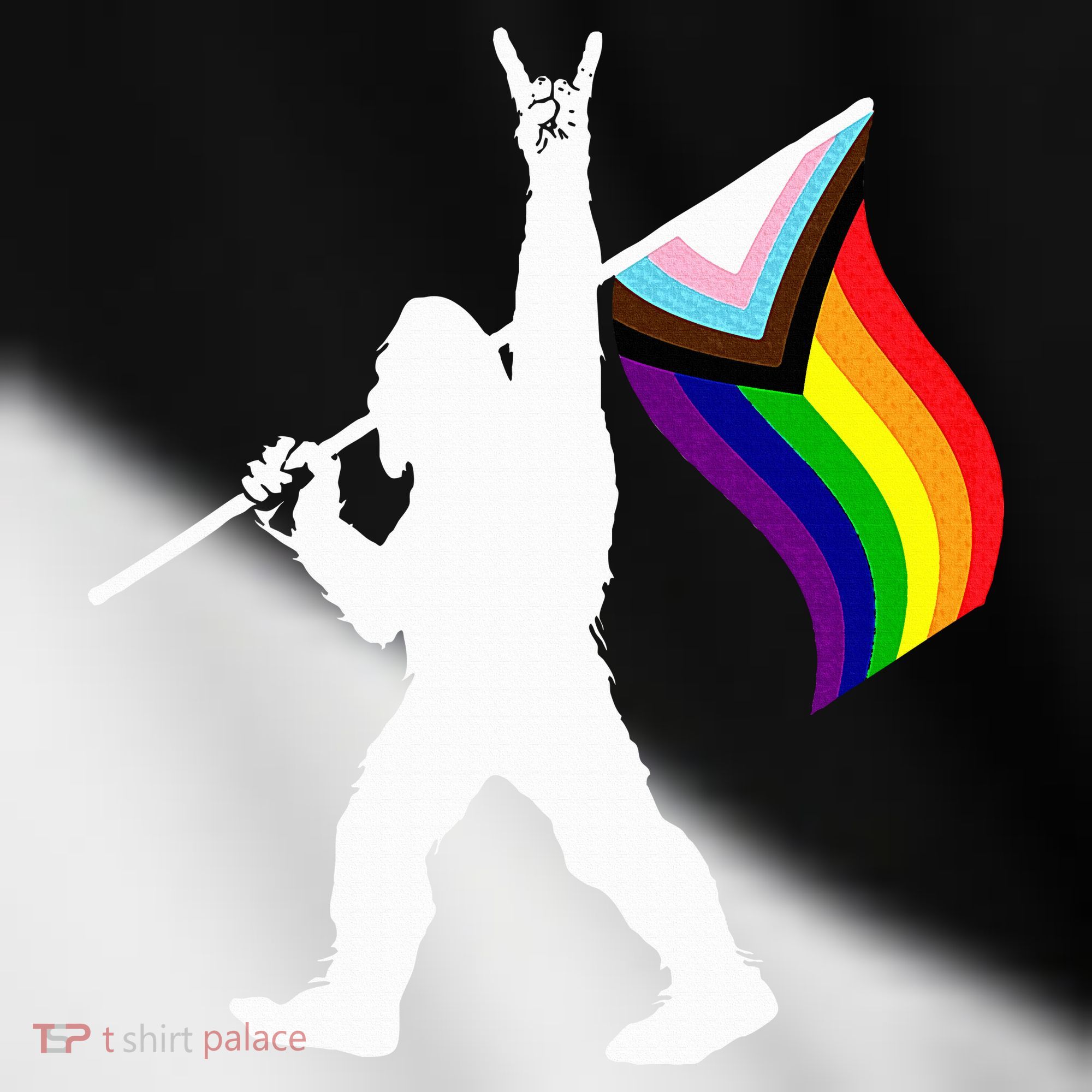 Bigfoot Rock On Lgbtq Progressive New Pride Flag Toddler Fine Jersey T-Shirt