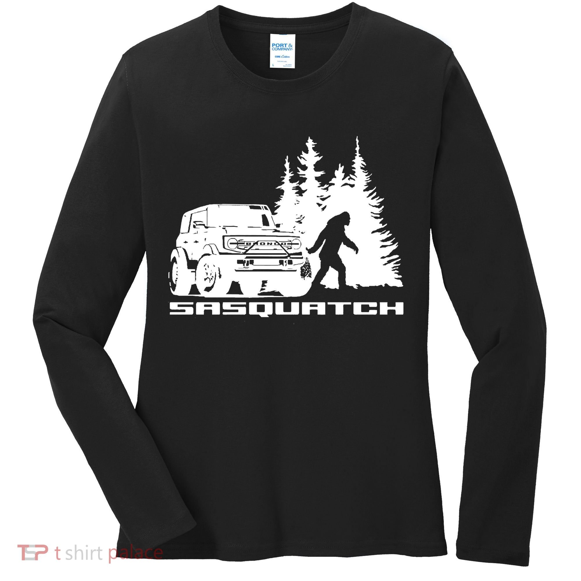 Bronco Sasquatch Truck Women's Long Sleeve Shirt