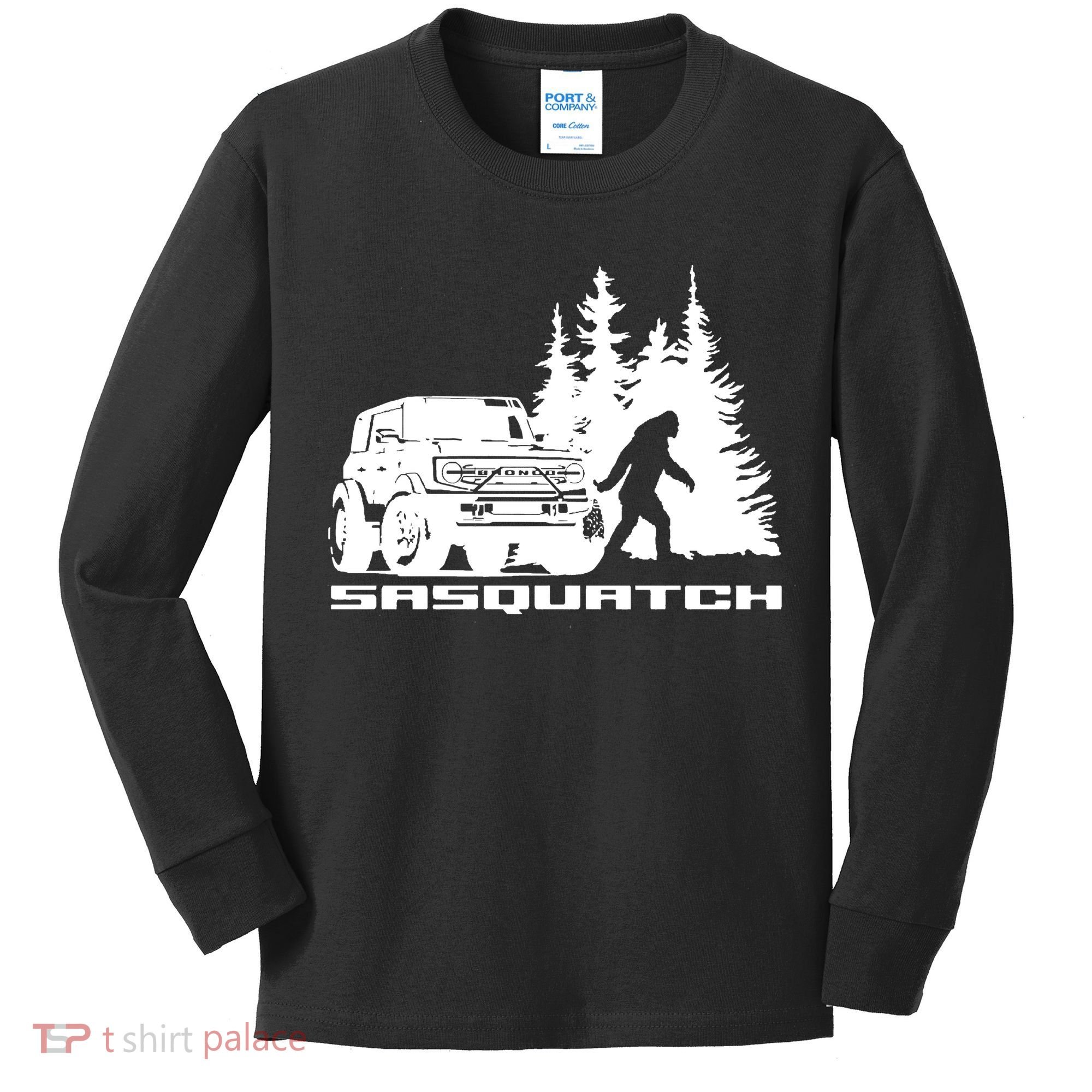 Bronco Sasquatch Truck Kids Long Sleeve Shirt