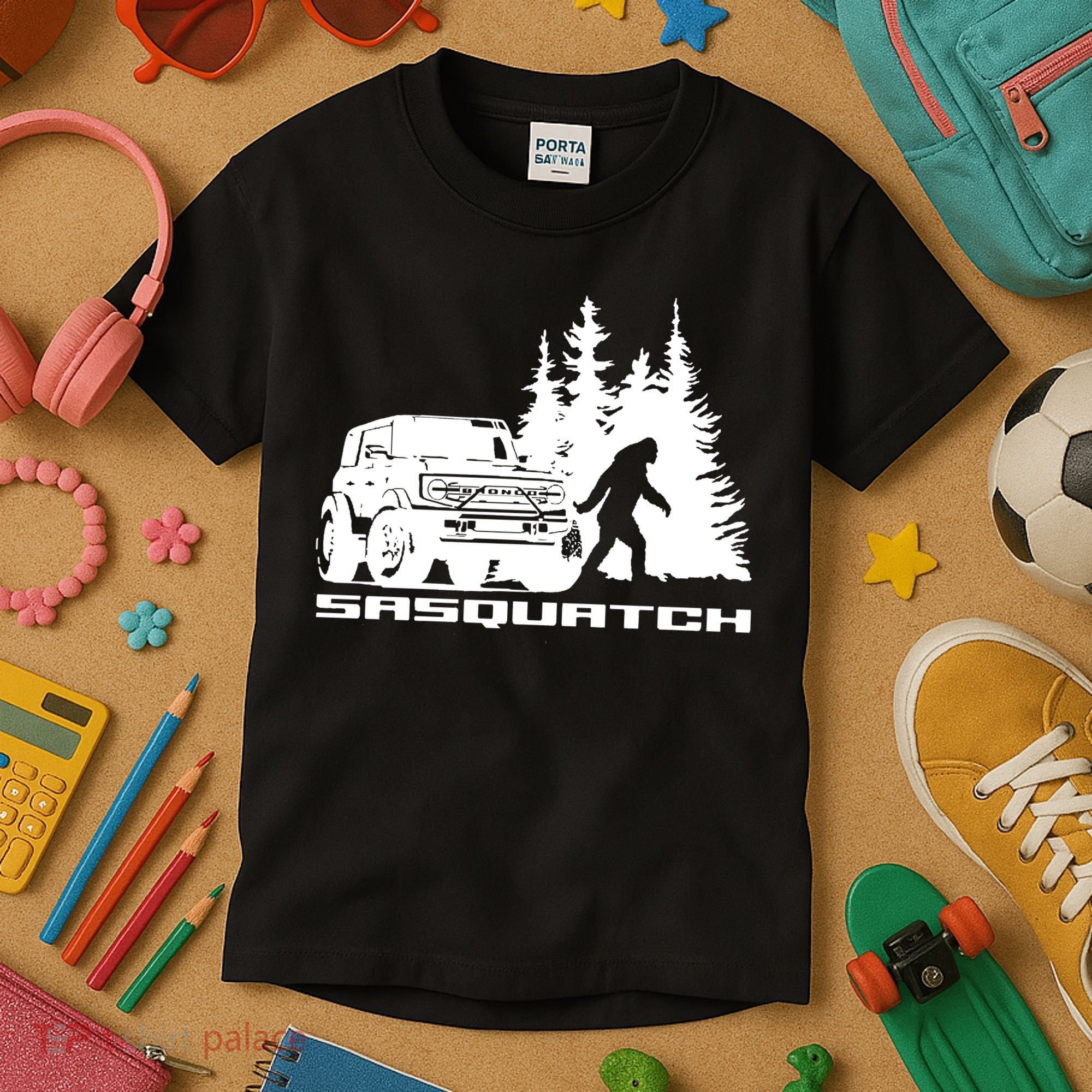 Bronco Sasquatch Truck Kids T-Shirt