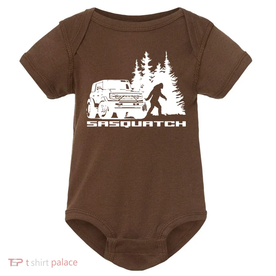 Bronco Sasquatch Truck Baby Bodysuit