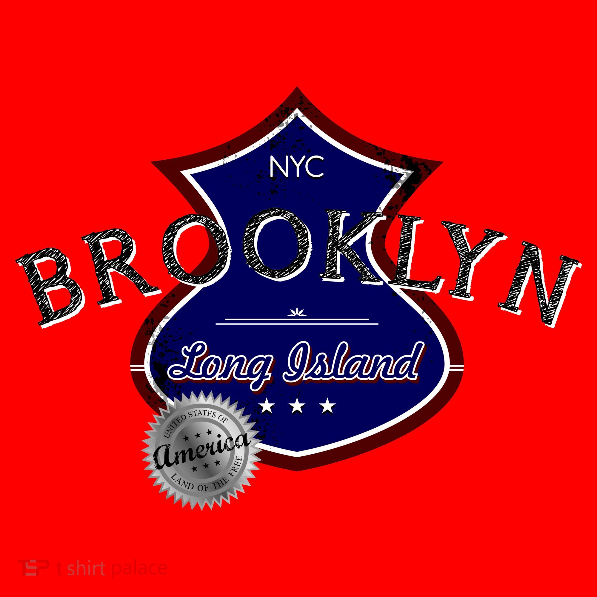 Brooklyn NYC Land of the Free Logo Santa Hat