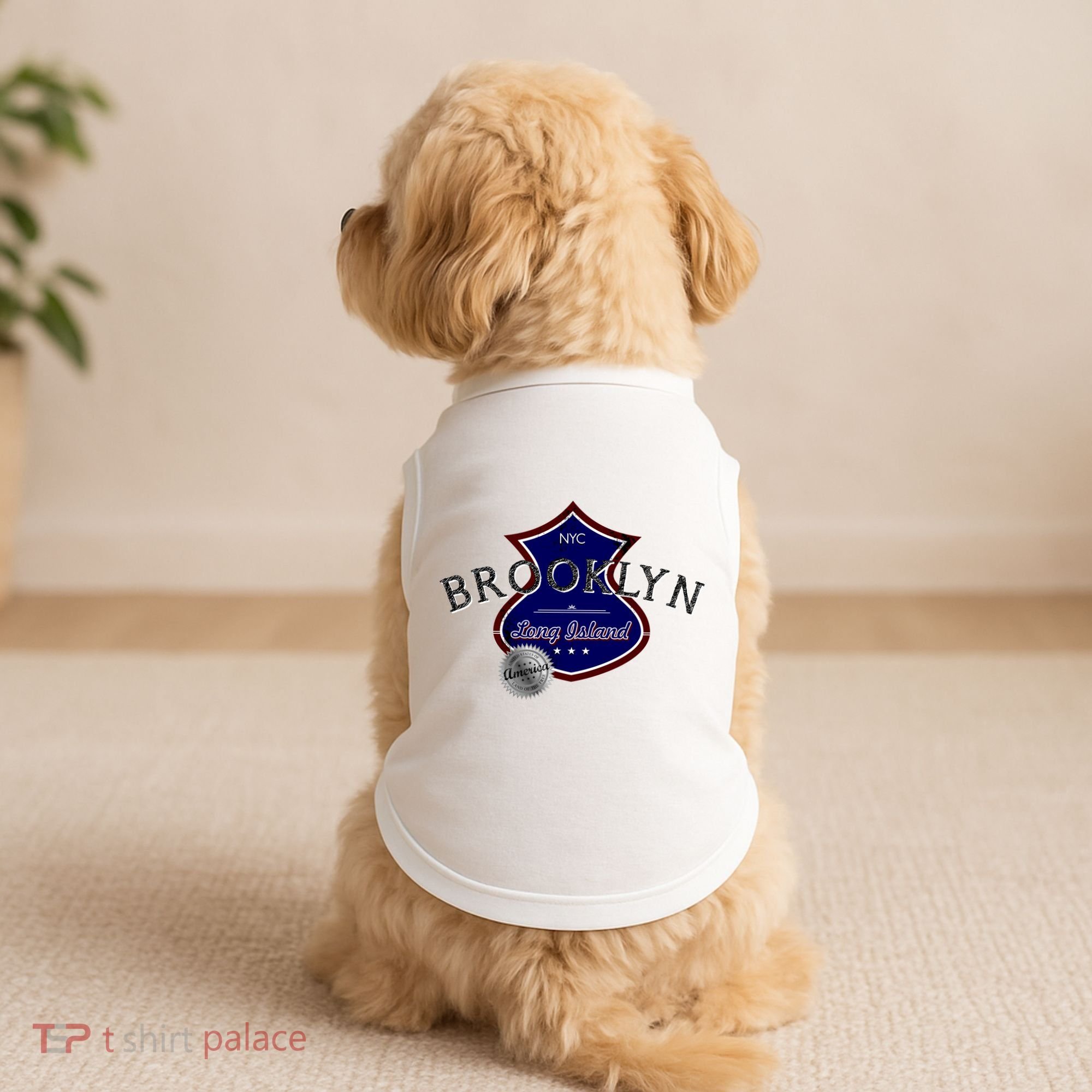Brooklyn NYC Land of the Free Logo Doggie Tank