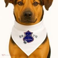 Brooklyn NYC Land of the Free Logo USA-Made Doggie Bandana thumb 1