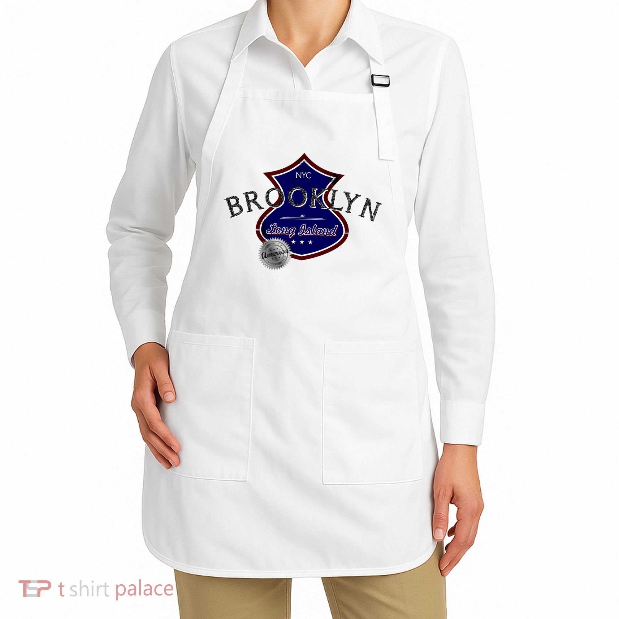 Brooklyn NYC Land of the Free Logo Apron