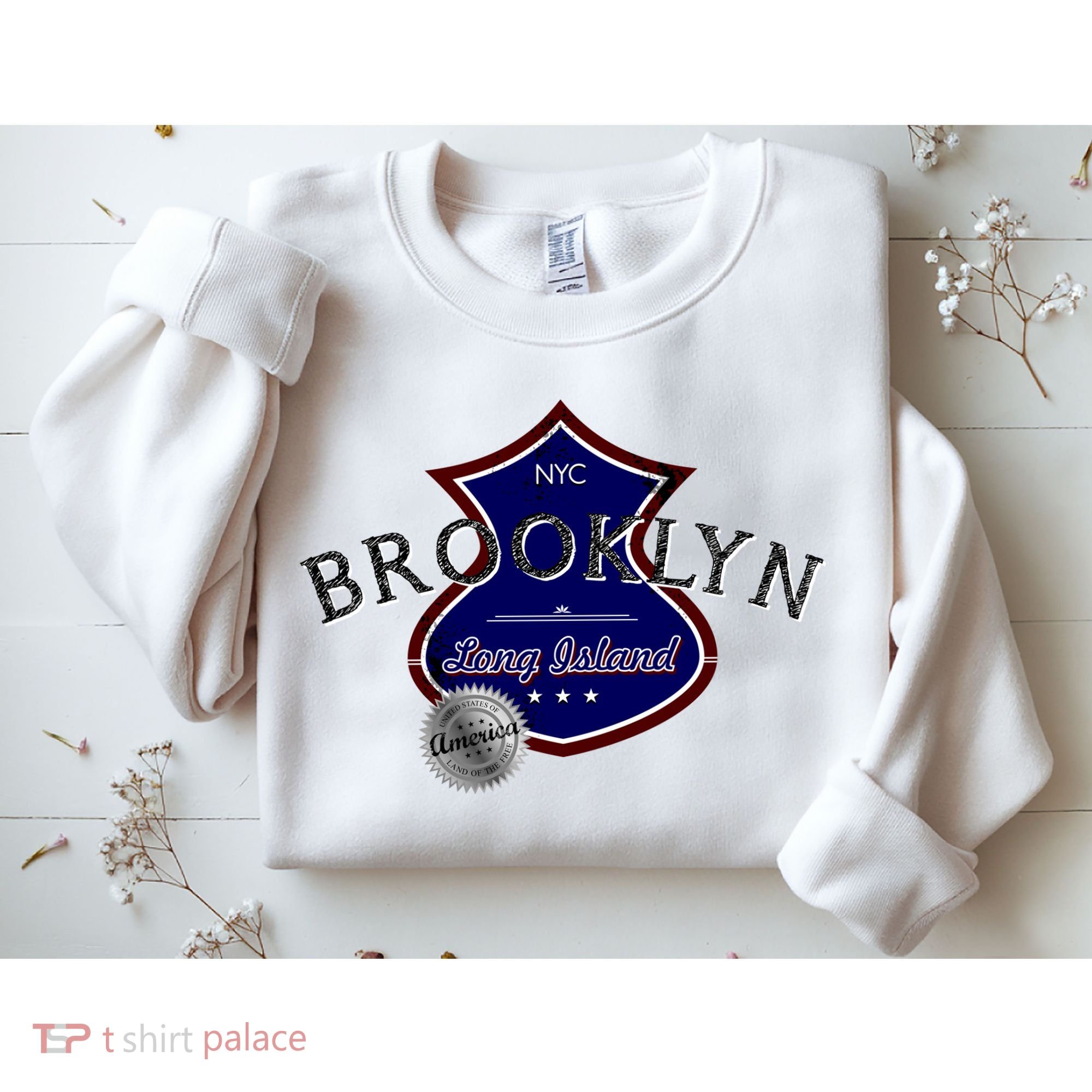 Brooklyn NYC Land of the Free Logo Sweatshirt