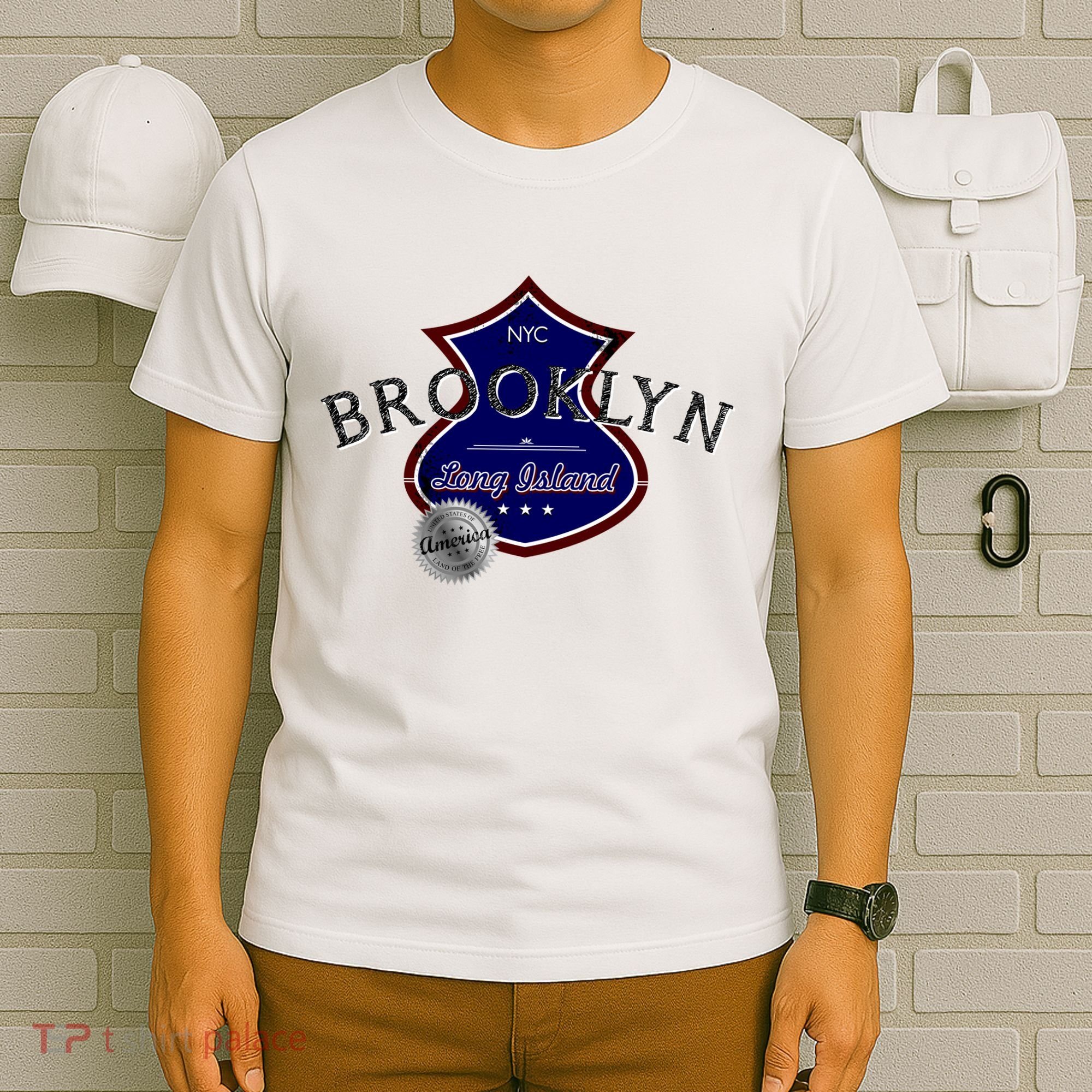 Brooklyn NYC Land of the Free Logo T-Shirt