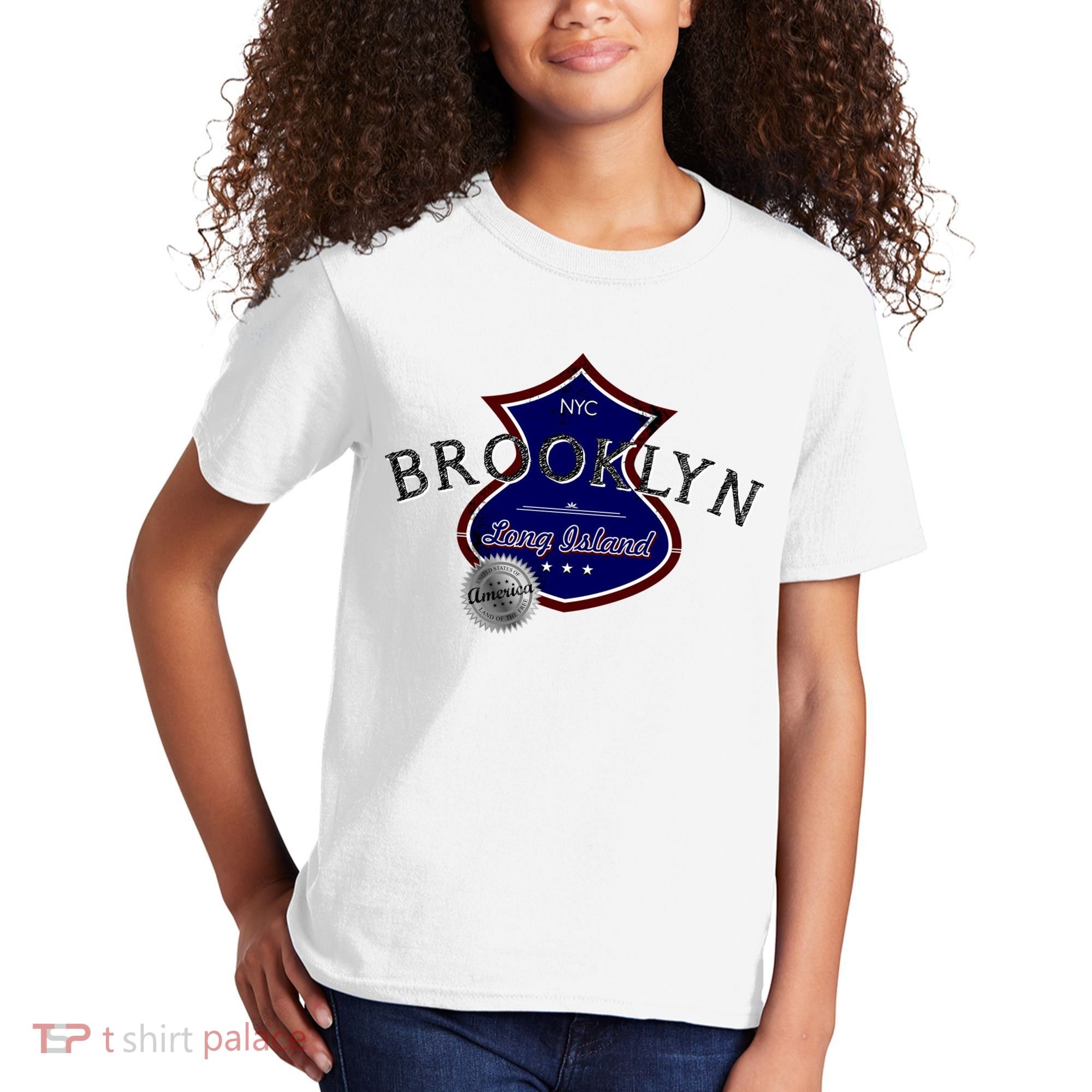 Brooklyn NYC Land of the Free Logo Kids T-Shirt