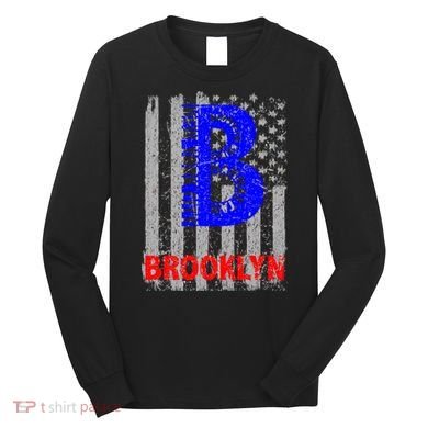 Brooklyn Vintage USA Flag Long Sleeve Shirt