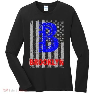 Brooklyn Vintage USA Flag Women's Long Sleeve Shirt