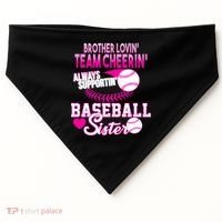 Brother Lovin Team Cheerin Baseball Sister USA-Made Doggie Bandana thumb 0