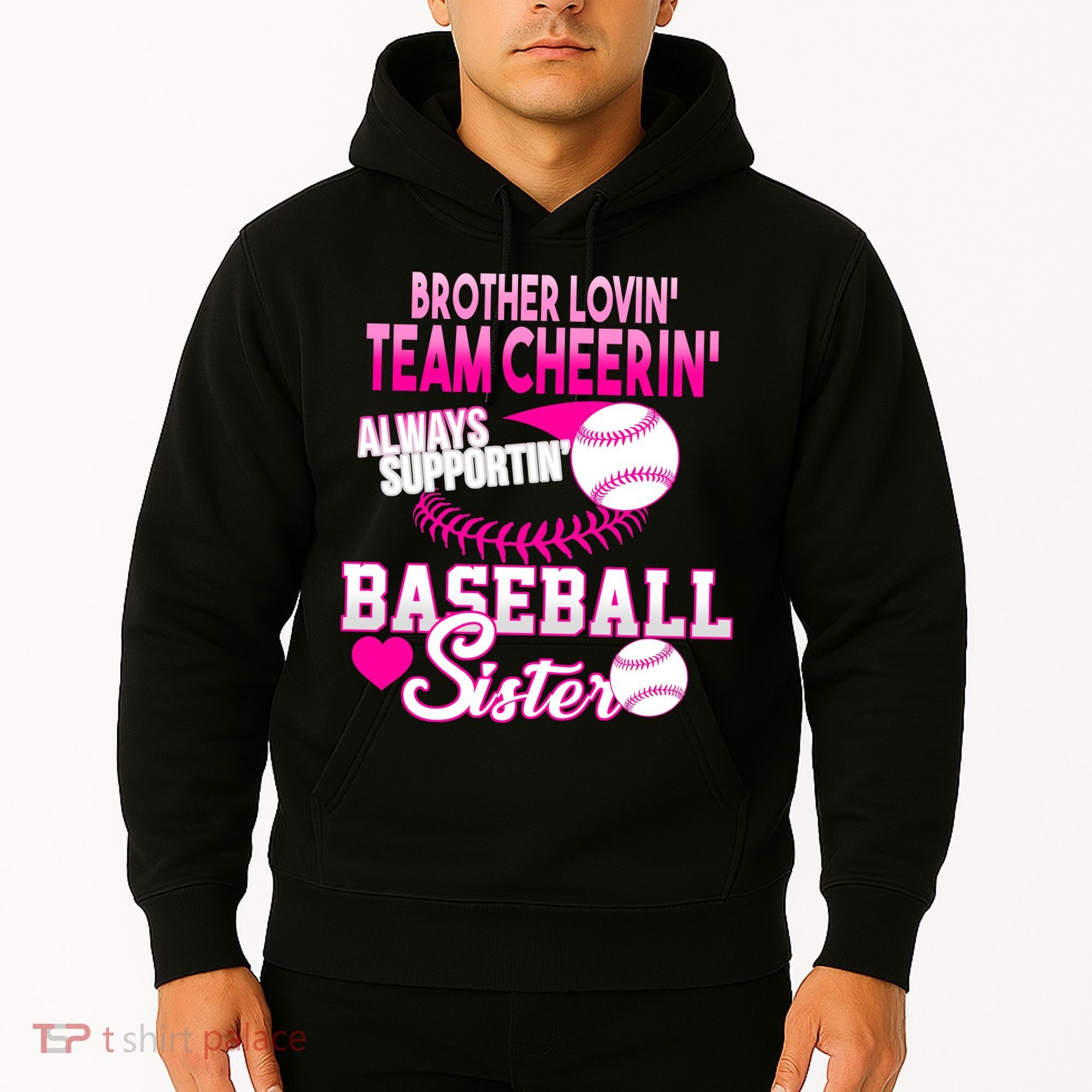 Brother Lovin Team Cheerin Baseball Sister Hoodie
