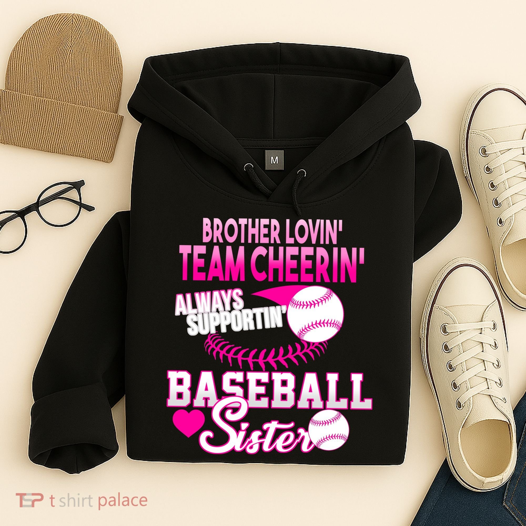 Brother Lovin Team Cheerin Baseball Sister Hoodie