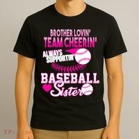 Brother Lovin Team Cheerin Baseball Sister T-Shirt thumb 3