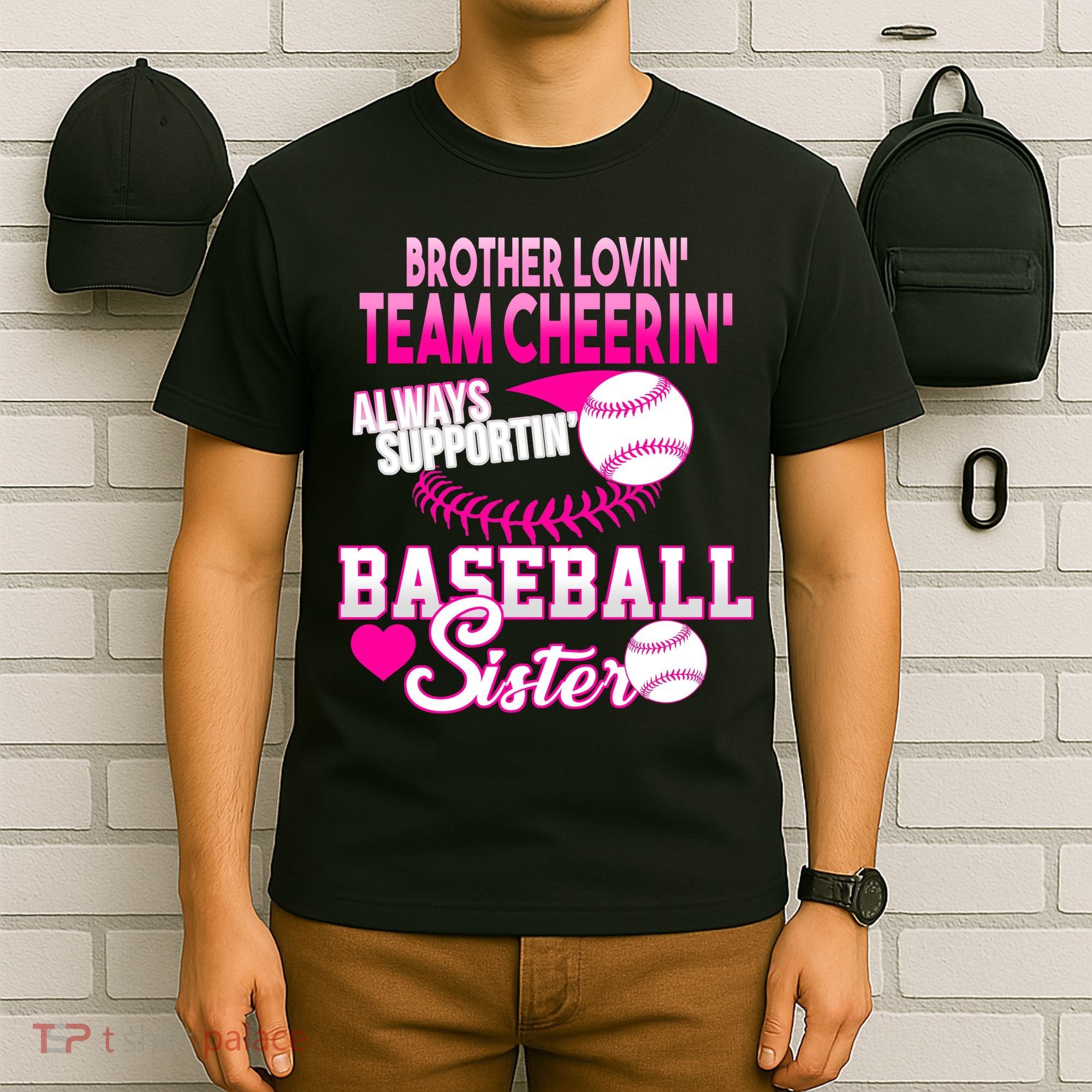 Brother Lovin Team Cheerin Baseball Sister T-Shirt