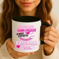 Brother Lovin Team Cheerin Baseball Sister Coffee Mug thumb 3