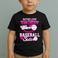 Brother Lovin Team Cheerin Baseball Sister Toddler T-Shirt thumb 2