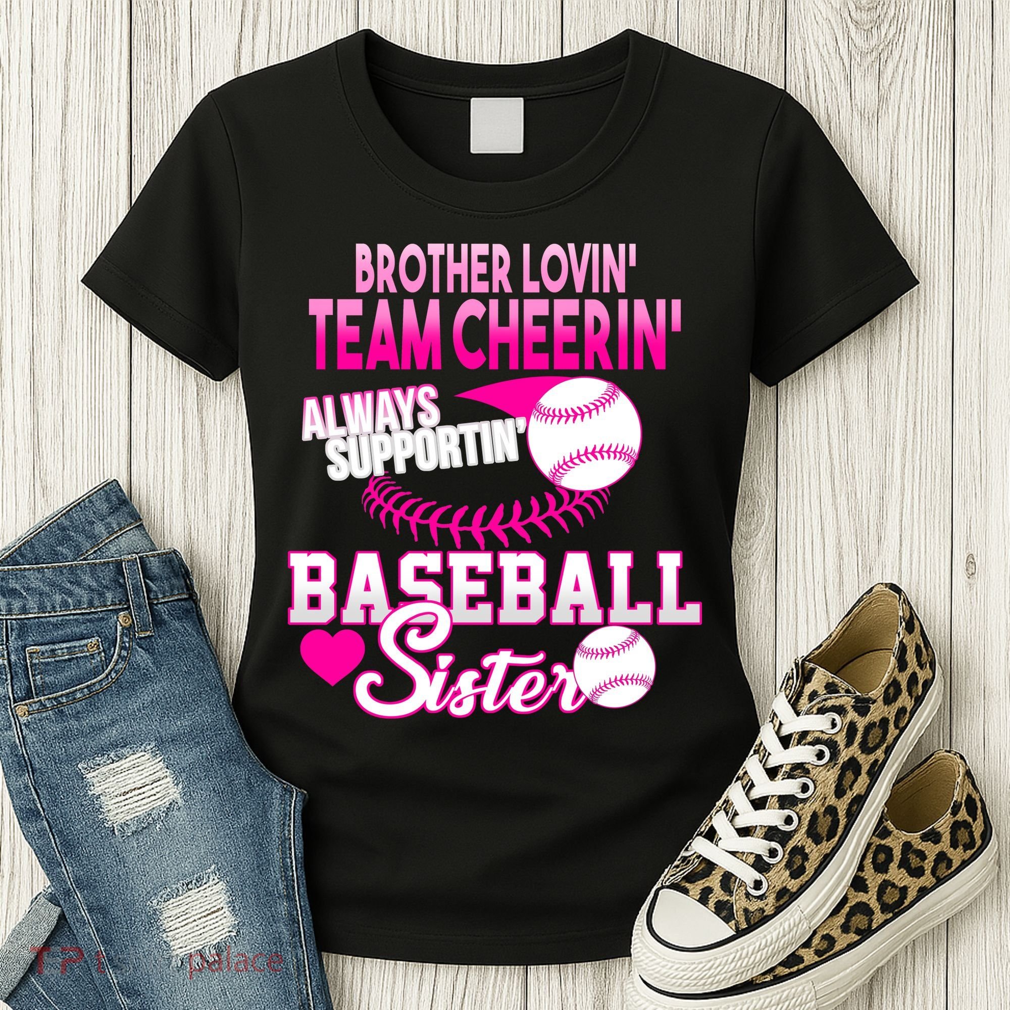 Brother Lovin Team Cheerin Baseball Sister Women's T-Shirt