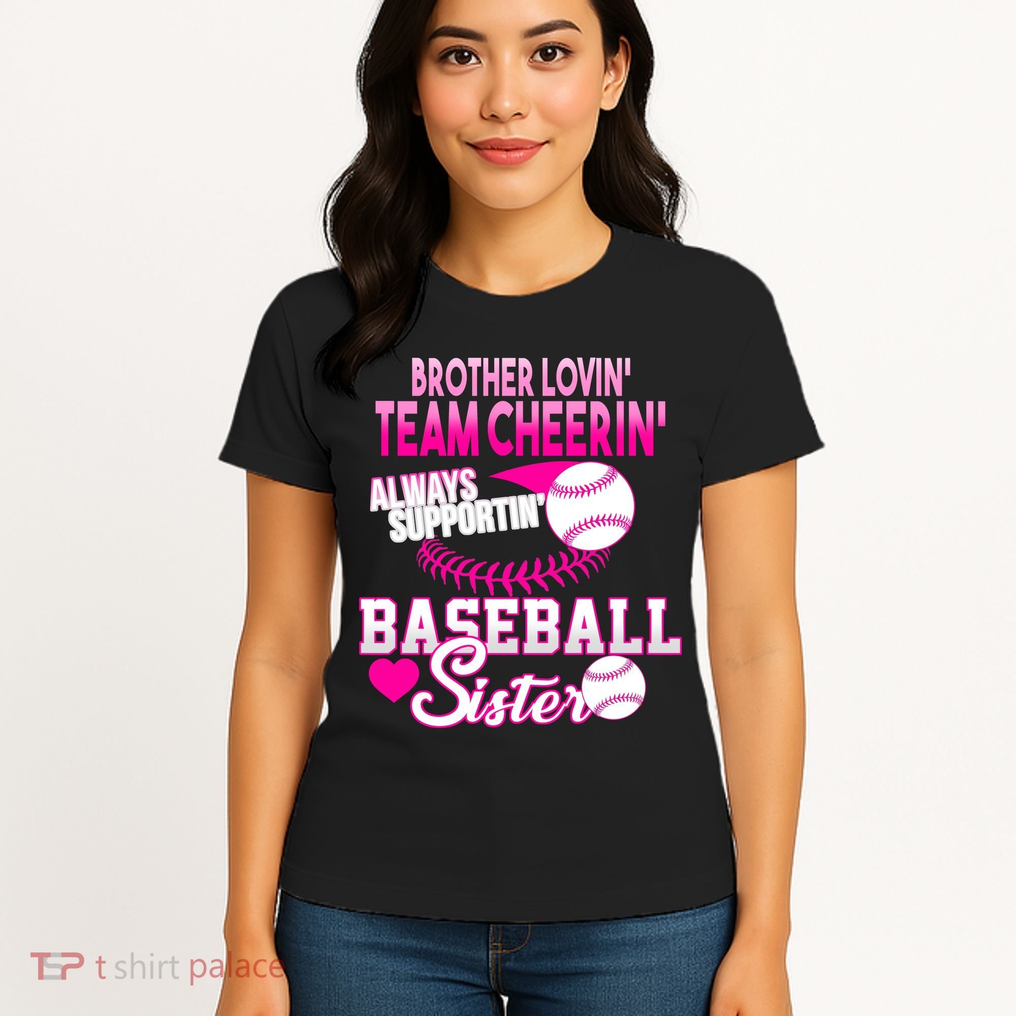 Brother Lovin Team Cheerin Baseball Sister Women's T-Shirt