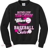 Brother Lovin Team Cheerin Baseball Sister Kids Sweatshirt thumb 0