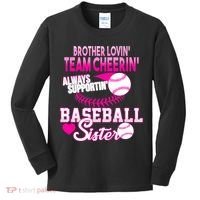 Brother Lovin Team Cheerin Baseball Sister Kids Long Sleeve Shirt thumb 0